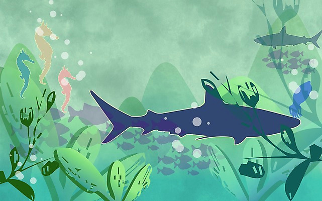 PSD 동물 실루엣 바다 백그라운드 일러스트 자연 어류 사람없음 바닷속 물방울 해조류 자연백그라운드 문어 상어 해마 국내일러스트 연체동물 촬영기법 수중 바다동물 수중동물 해양식물 생태계 파일형식