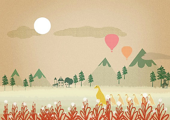 PSD 나무 동물 구름 백그라운드 꽃밭 여러마리 일러스트 가족 자연 산 주택 오리 사람없음 태양 들꽃 열기구 자연백그라운드 들길 국내일러스트 자연요소 식물 꽃 길 다수 관계 항공교통 조류 건물 생태계 파일형식