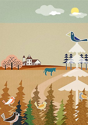 PSD 나무 동물 구름 길 백그라운드 여러마리 일러스트 자연 조류 앉기 사람없음 태양 숲 언덕 자연백그라운드 국내일러스트 자연요소 식물 다수 모션 생태계 파일형식