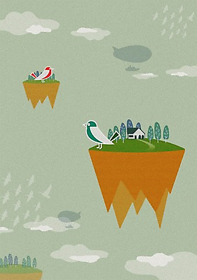 PSD 나무 구름 백그라운드 일러스트 자연 조류 하늘 주택 사람없음 열기구 언덕 자연백그라운드 국내일러스트 자연요소 식물 동물 항공교통 건물 생태계 파일형식