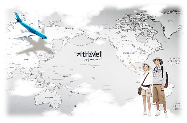 PSD 서양인 구름 편집이미지 커플 영어 여자 남자 여행 세계지도 지도 비행기 사람 성인 두명 단어 성인만 이미지편집 자연요소 외국인 문자 관계 항공교통 대중교통 세계 파일형식