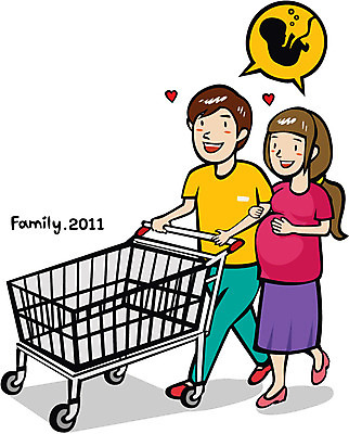 EPS 부부 커플 여자 남자 행복 일러스트 남편 함께함 미소 웃음 사람 성인 두명 쇼핑 쇼핑카 임산부 임신 아내 가족라이프 출산 보호 출산장려캠페인 성인만 국내일러스트 라이프스타일 감정 캠페인 컨셉 가족 관계 표정 카트 정책 파일형식 벡터