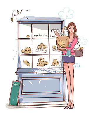 EPS 우먼라이프 라이프스타일 여자 행복 빵 일러스트 한명 서기 미소 웃음 사람 20대 성인 라이프 쇼핑 종이봉투 제과 빵집 제빵 여자만 여자한명만 성인여자만 청년만 청년여자만 성인한명만 청년여자한명만 성인여자한명만 성인만 국내일러스트 1 감정 음식 모션 봉투 표정 청년 생활 제과제빵 상점 파일형식 벡터