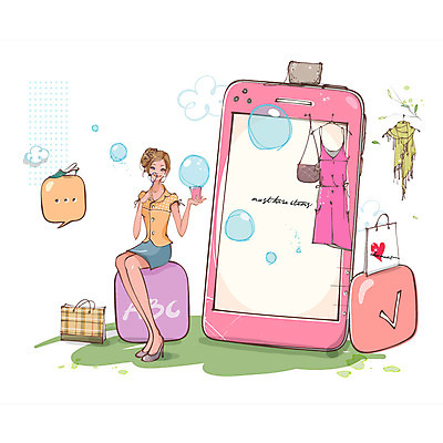 EPS 우먼라이프 라이프스타일 옷 여자 패션 행복 일러스트 한명 미소 웃음 사람 앉기 20대 성인 라이프 스마트폰 쇼핑 종이봉투 쇼핑백 핸드백 비눗방울 하이힐 성인여자한명만 국내일러스트 1 감정 구두 가방 모션 봉투 표정 청년 생활 핸드폰 스마트기기 여성화 여자한명만 성인여자만 파일형식 벡터