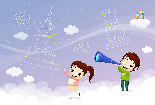 EPS 구름 학생 여학생 여자 교육 남자 행복 남학생 일러스트 청소년 하늘 한국 미소 웃음 사람 소년 두명 10대 친구 연필 망원경 별자리 경주 체험학습 체험 즐거움 수막새 십대만 국내일러스트 자연요소 감정 아시아 어린이 컨셉 관계 학용품 표정 필기구 경상북도 파일형식 벡터