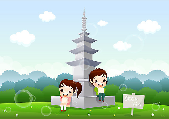 EPS 구름 학생 여학생 여자 교육 남자 행복 남학생 일러스트 청소년 한국 미소 웃음 사람 소년 두명 10대 친구 연필 공책 경주 표지판 체험학습 체험 즐거움 공기방울 석가탑 십대만 국내일러스트 자연요소 감정 아시아 어린이 컨셉 관계 문구용품 학용품 알림판 표정 필기구 석탑 경상북도 불국사 파일형식 벡터