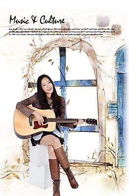 PSD 편집이미지 여자 문화 예술 악기 연주 노래 창문 문화예술 한명 미소 웃음 사람 앉기 동양인 성인 기타 창가 즐거움 그림 여자만 여자한명만 성인여자만 성인만 이미지편집 1 감정 음악 모션 현악기 표정 인종 파일형식