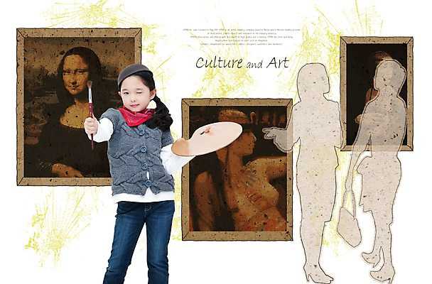 PSD 편집이미지 여자 문화 어린이 예술 문화예술 회화 미술 한명 서기 사람 동양인 소녀 미술도구 붓 팔레트 즐거움 그림 화가 명화 여자만 여자한명만 어린이만 소녀만 소녀한명만 이미지편집 직업 1 감정 모션 말하기 인종 오브젝트 파일형식