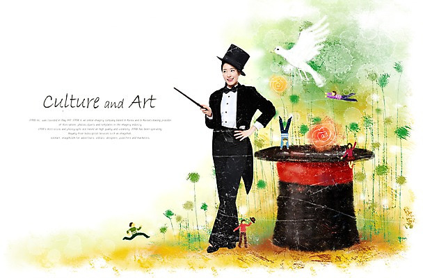 PSD 편집이미지 모자 한마리 여자 문화 예술 조류 문화예술 한명 미소 웃음 사람 동양인 정장 턱시도 성인 마술 마술사 막대기 즐거움 그림 비둘기 마술사모자 여자만 여자한명만 성인여자만 성인만 이미지편집 동물 모자_잡화 1 잡화 옷 감정 표정 인종 파일형식