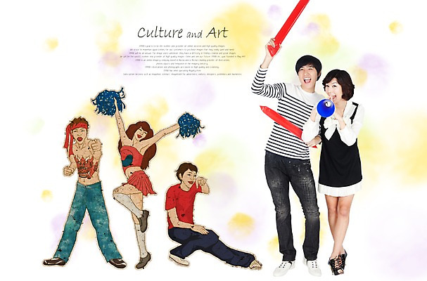 PSD 편집이미지 커플 여자 남자 문화 예술 포즈 올림픽 응원 하계올림픽 문화예술 미소 웃음 사람 동양인 여러명 성인 친구 응원용품 즐거움 그림 율동 성인만 이미지편집 감정 스포츠 다수 관계 표정 인종 오브젝트 파일형식