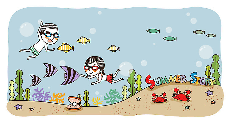 EPS 커플 여자 남자 여유 바다 일러스트 물놀이 휴가 조개 휴식 어류 웃음 사람 20대 성인 두명 여름 여름휴가 바캉스 바닷속 기쁨 꽃게 게 잠수 즐거움 진주 썸머스토리 청년만 성인만 국내일러스트 계절 감정 컨셉 관계 놀이 어패류 표정 갑각류 청년 수중 수중동물 보석 파일형식 벡터 여름_계절