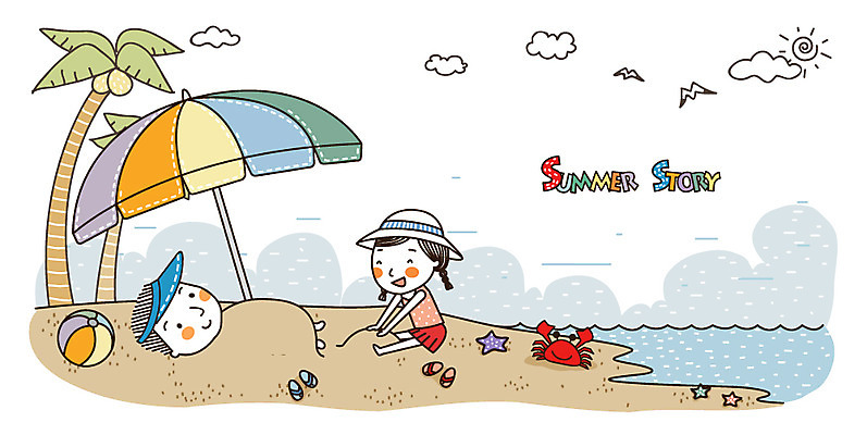 EPS 커플 여자 남자 여유 모래 일러스트 공 휴가 휴식 미소 웃음 사람 20대 성인 해변 두명 여름 여름휴가 바캉스 모래사장 야자수 기쁨 꽃게 게 파라솔 즐거움 모래찜질 썸머스토리 청년만 성인만 국내일러스트 나무 계절 감정 바다 컨셉 관계 표정 갑각류 청년 파일형식 벡터 여름_계절