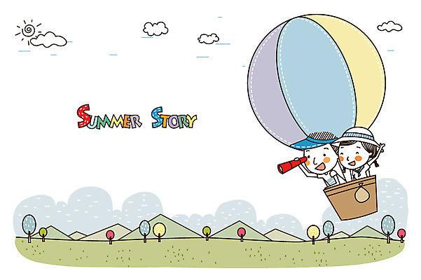 EPS 커플 여자 남자 여유 여행 일러스트 휴가 휴식 미소 웃음 사람 20대 성인 두명 여름 여름휴가 바캉스 망원경 기쁨 열기구 즐거움 썸머스토리 청년만 성인만 국내일러스트 계절 감정 컨셉 관계 항공교통 표정 청년 파일형식 벡터 여름_계절