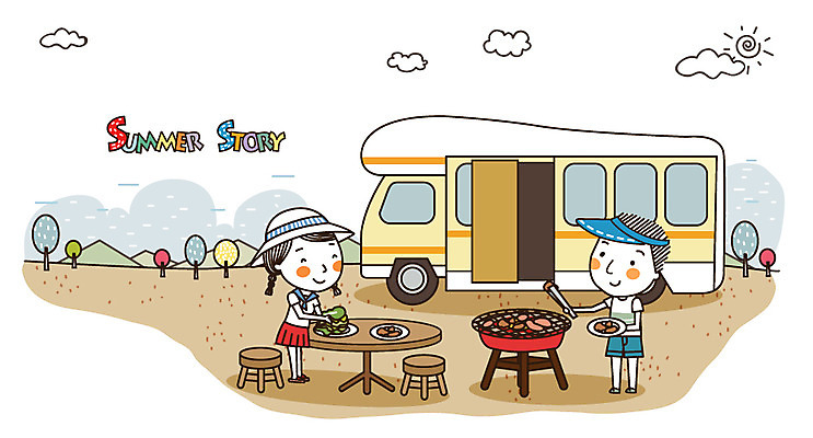 EPS 접시 커플 여자 남자 여유 일러스트 탁자 휴가 휴식 집게 육류 미소 웃음 사람 20대 성인 두명 여름 여름휴가 바캉스 기쁨 캠핑 즐거움 쌈 캠핑카 썸머스토리 청년만 성인만 국내일러스트 식기 계절 감정 가구 컨셉 식재료 관계 자동차 레저 표정 청년 파일형식 벡터 여름_계절