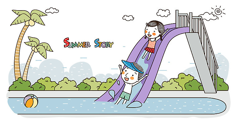 EPS 커플 여자 남자 수영복 여유 일러스트 공 물놀이 휴가 휴식 수영장 미소 웃음 사람 20대 성인 두명 여름 여름휴가 바캉스 야자수 풀장 기쁨 미끄럼틀 즐거움 썸머스토리 청년만 성인만 국내일러스트 나무 옷 계절 감정 컨셉 관계 놀이 표정 청년 놀이기구 파일형식 벡터 여름_계절