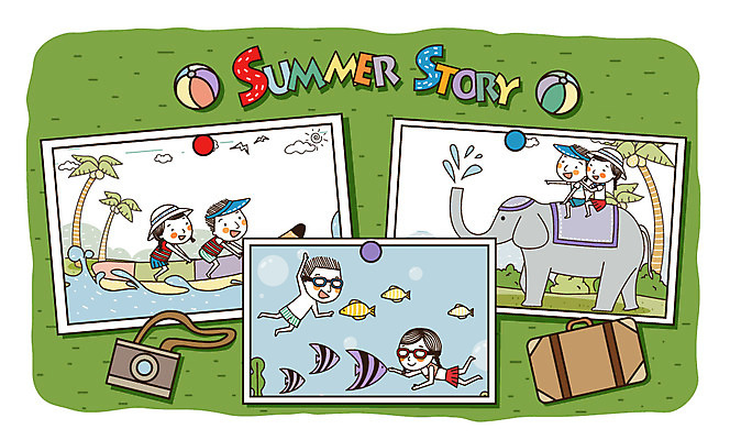 EPS 커플 여자 남자 여유 바다 여행 일러스트 물놀이 휴가 휴식 코끼리 미소 웃음 사람 20대 성인 두명 여름 레포츠 여름휴가 바캉스 카메라 여행가방 바닷속 기쁨 잠수 즐거움 기념촬영 바나나보트 기념사진 썸머스토리 청년만 성인만 국내일러스트 계절 감정 컨셉 가방 포유류 관계 놀이 레저 표정 청년 전자제품 사진촬영 수중 보트 파일형식 벡터 여름_계절