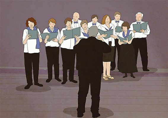 PSD 여자 남자 문화 예술 50대 일러스트 노래 문화예술 사람 여러명 성인 공연 다양 무대 연령 악보 그림 지휘자 지휘 합창 합창단 중년만 성인만 국내일러스트 음악 중년 다수 이벤트 음악가 그룹 파일형식