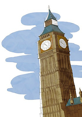 PSD 해외풍경 해외 건축물 여행 일러스트 영국 사람없음 건물 관광지 세계 탑 도시 세계여행 시계탑 런던 빅벤 국내일러스트 건축 유럽 풍경 파일형식