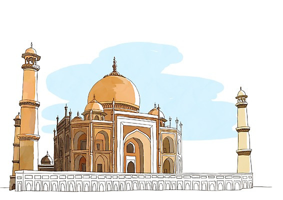 PSD 해외풍경 해외 건축물 여행 일러스트 사람없음 건물 관광지 세계 궁전 도시 사찰 사원 세계여행 인도 아그라 타지마할궁전 국내일러스트 건축 아시아 고건축 비즈니스 종교건축 풍경 파일형식