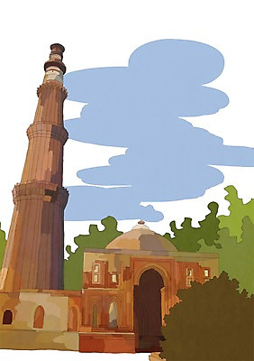 PSD 나무 해외풍경 해외 건축물 여행 일러스트 사람없음 건물 관광지 세계 문화재 도시 세계여행 인도 국내일러스트 식물 건축 아시아 풍경 파일형식