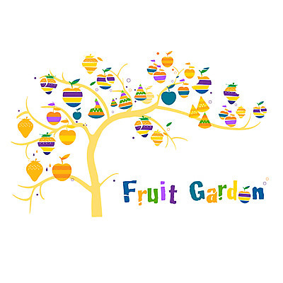 EPS 나무 열매 백그라운드 무늬 패턴 과일 일러스트 딸기 수박 사람없음 컬러풀 사과 국내일러스트 식물 컬러 파일형식 벡터