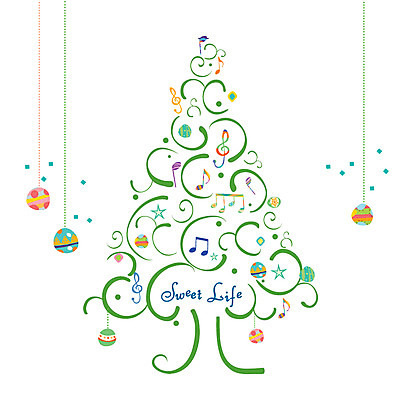 EPS 나무 음악 백그라운드 무늬 패턴 음표 일러스트 공 사람없음 장식 국내일러스트 식물 기호 문화예술 파일형식 벡터