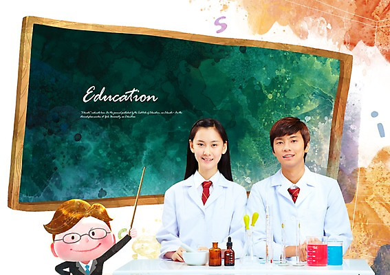 PSD 편집이미지 캐릭터 학생 여학생 여자 교육 남자 남학생 과학 지도 청소년 실험기구 실험 미소 웃음 사람 동양인 소년 두명 교사 칠판 가운 실험복 사발 실험실 약병 스포이트 시험관 비커 십대만 이미지편집 직업 옷 어린이 표정 인종 약 사기그릇 피펫 병_담는 파일형식