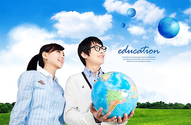 PSD 구름 편집이미지 학생 여학생 여자 교육 남자 지구 남학생 대학생 청소년 하늘 미소 웃음 들기 사람 동양인 소년 초원 두명 글로벌 지구본 십대만 이미지편집 자연요소 어린이 모션 표정 인종 파일형식