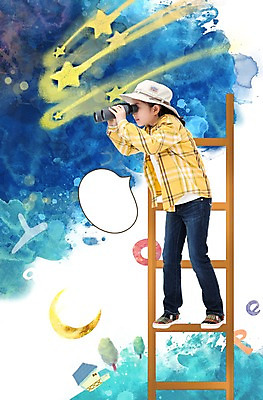 PSD 나무 편집이미지 학생 여학생 여자 어린이교육 교육 별 어린이 말풍선 사다리 하늘 주택 한명 사람 동양인 소녀 망원경 달 반달 여자만 여자한명만 어린이만 소녀만 소녀한명만 이미지편집 자연요소 식물 1 인종 건물 도구 파일형식