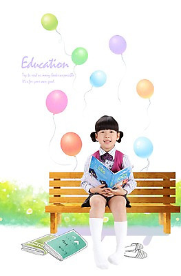 PSD 편집이미지 학생 여학생 여자 어린이교육 교육 어린이 벤치 슬리퍼 한명 웃음 사람 앉기 동양인 소녀 책 독서 풍선 여자만 여자한명만 어린이만 소녀만 소녀한명만 이미지편집 1 신발 의자 모션 표정 인종 파일형식