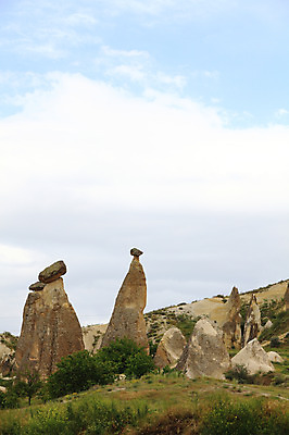 포토 JPG 주간 나무 식물 구름 해외풍경 해외 유적 중동 유적지 자연 하늘 바위산 산 카파도키아 풍경 초원 사람없음 야외 관광지 골짜기 암석 돌_바위 바위 기암괴석 버섯모양 버섯바위 파샤바 튀르키예 국내포토 자연요소 모양 전통 나라 아시아 여행 고건축 바위_돌 돌산 생태계 파일형식