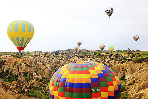 포토 JPG 주간 나무 식물 해외풍경 해외 여행 중동 자연 하늘 레저 바위산 산 카파도키아 풍경 초원 사람없음 야외 레포츠 골짜기 암석 돌_바위 바위 열기구 비행 기암괴석 언덕 애드벌룬 동굴집 풍선 튀르키예 국내포토 자연요소 나라 아시아 항공교통 바위_돌 동굴 돌산 생태계 파일형식
