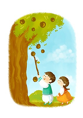 PSD 전통 여자 명절 열매 남자 행복 일러스트 미소 웃음 사람 소년 두명 10대 친구 추석 전통의상 한복 밤나무 밤따기 십대만 국내일러스트 나무 식물 한국전통 기념일 감정 어린이 관계 청소년 표정 밤_견과류 파일형식