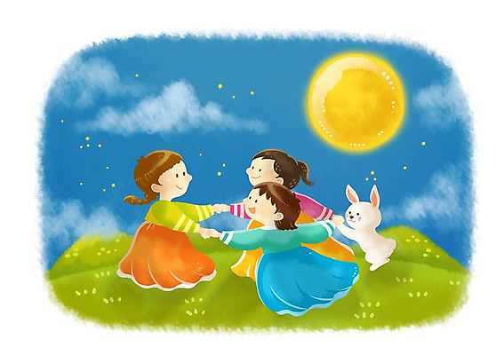 PSD 동물 한마리 전통 여자 명절 행복 동물캐릭터 일러스트 밤하늘 웃음 사람 10대 세명 추석 전통놀이 보름달 달 토끼 전통의상 한복 토끼캐릭터 강강술래 여자만 십대만 십대여자만 일러캐릭터 자연요소 캐릭터 1 한국전통 기념일 감정 포유류 청소년 놀이 하늘 표정 반려동물 야간 파일형식