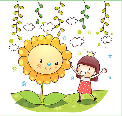 EPS 식물 구름 여자 꽃 어린이 일러스트 상상 왕관 대화 한명 미소 웃음 사람 소녀 잔디 10대 판타지 꿈 소통 여자만 여자한명만 소녀만 국내일러스트 자연요소 1 컨셉 청소년 표정 말하기 어린이만 파일형식 벡터