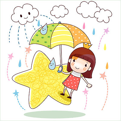 EPS 구름 여자 별 어린이 일러스트 우산 상상 날씨 왕관 한명 미소 웃음 사람 소녀 10대 판타지 꿈 비 빗방울 비구름 소통 여자만 여자한명만 소녀만 국내일러스트 자연요소 1 컨셉 청소년 표정 비_날씨 먹구름 어린이만 파일형식 벡터 구름_자연