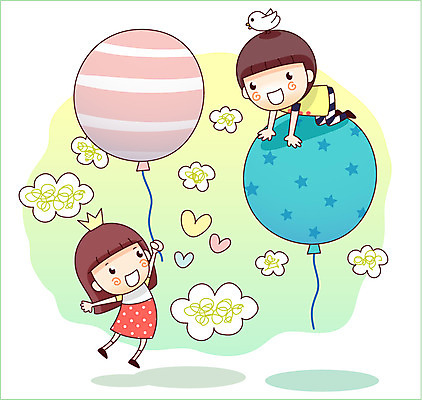 EPS 구름 여자 남자 어린이 일러스트 상상 조류 왕관 웃음 사람 소녀 소년 두명 10대 판타지 꿈 흰색 하트 비행 풍선 소통 십대만 국내일러스트 자연요소 모양 동물 컬러 컨셉 청소년 표정 파일형식 벡터