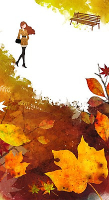 PSD 나무 계절 여자 백그라운드 단풍 낙엽 벤치 일러스트 단풍나무 거리 한명 사람 풍경 성인 가을 여자만 여자한명만 성인여자만 성인만 가을배경 국내일러스트 식물 1 잎 의자 파일형식 가을_계절