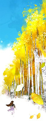 PSD 나무 계절 여자 길 백그라운드 단풍 낙엽 일러스트 하늘 단풍나무 한명 사람 풍경 성인 가을 은행잎 은행나무 여자만 여자한명만 성인여자만 성인만 가을배경 국내일러스트 식물 1 잎 파일형식 가을_계절