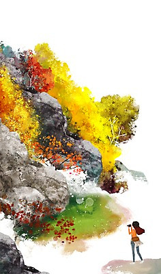PSD 계절 여자 백그라운드 단풍 일러스트 단풍나무 한명 사람 풍경 성인 카메라 사진촬영 가을 돌_바위 바위 샘 샘물 은행나무 여자만 여자한명만 성인여자만 성인만 가을배경 국내일러스트 나무 1 잎 전자제품 촬영 파일형식 가을_계절