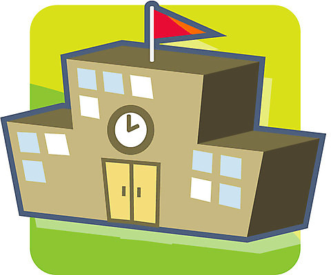 EPS 아이콘 교육 시계 학교 사람없음 건물 깃발 교육아이콘 2D아이콘 건축물 파일형식 벡터