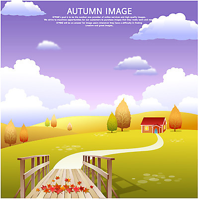 EPS 구름 사계절 계절 백그라운드 단풍 낙엽 잎 일러스트 하늘 주택 그림자 풍경 초원 사람없음 가을 가교 가을배경 국내일러스트 자연요소 식물 건축물 건물 파일형식 벡터 가을_계절