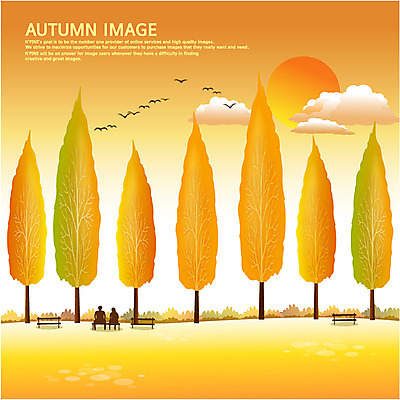 EPS 나무 구름 커플 사계절 계절 실루엣 백그라운드 벤치 일러스트 조류 풍경 사람없음 노을 가을 가로수 가을배경 국내일러스트 자연요소 식물 동물 의자 관계 촬영기법 파일형식 벡터 가을_계절