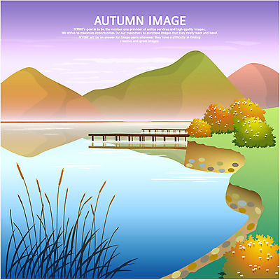 EPS 사계절 계절 백그라운드 일러스트 산 갈대 풍경 사람없음 강 가을 강가 갈대밭 가을배경 국내일러스트 식물 파일형식 벡터 가을_계절 갈대_식물