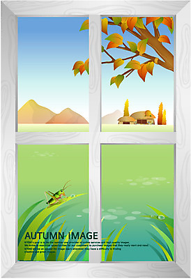 EPS 나무 사계절 계절 곤충 백그라운드 단풍 일러스트 창문 단풍나무 산 주택 초가집 풍경 초원 사람없음 가을 풀 창가 여치 가을배경 국내일러스트 식물 동물 잎 한옥 건물 파일형식 벡터 가을_계절