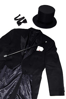 포토 JPG 스튜디오촬영 모자 잡화 옷 나비넥타이 실내 사람없음 마술 마술사모자 마술사복장 연미복 국내포토 모자_잡화 넥타이 정장 내부 마술사 파일형식