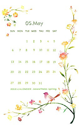 PSD 동물 한마리 백그라운드 일러스트 봄꽃 조류 프레임 꽃나무 틀 사람없음 달력 5월 꽃가지 국내일러스트 나무 1 꽃 봄 나뭇가지 날짜 파일형식