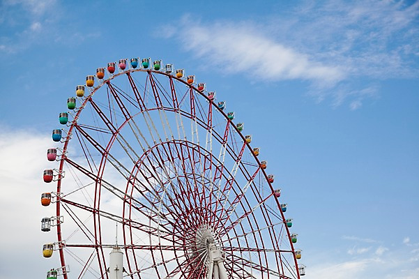포토 JPG 주간 구름 해외풍경 해외 아시아 하늘 풍경 사람없음 야외 도시풍경 일본 놀이공원 동경 도쿄 놀이기구 순환 대관람차 오다이바 국내포토 자연요소 나라 모션 테마파크 도시 파일형식