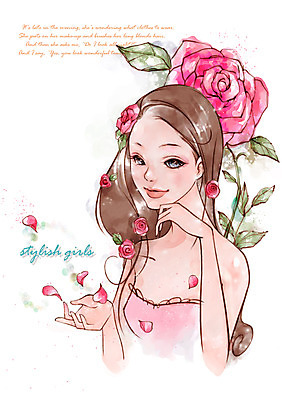 PSD 식물 우먼라이프 여자 패션 꽃잎 꽃 일러스트 한명 미소 사람 상반신 20대 성인 라이프 뷰티 장미 순수 산뜻 청순 여자만 여자한명만 성인여자만 청년만 청년여자만 성인한명만 청년여자한명만 성인여자한명만 성인만 국내일러스트 1 라이프스타일 컨셉 표정 청년 생활 파일형식