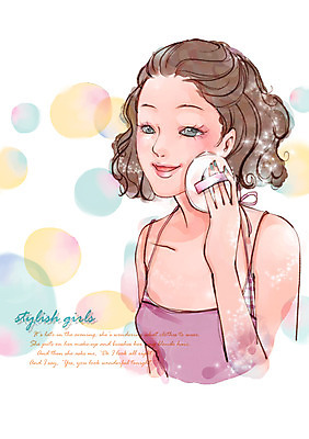 PSD 우먼라이프 여자 패션 일러스트 한명 미소 웃음 사람 상반신 20대 성인 라이프 화장 뷰티 순수 파우더 분첩 기초화장 산뜻 청순 여자만 여자한명만 성인여자만 청년만 청년여자만 성인한명만 청년여자한명만 성인여자한명만 성인만 국내일러스트 1 라이프스타일 컨셉 표정 청년 생활 화장용품 파일형식